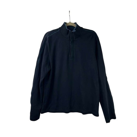 Boss Hugo Boss Men's Size XL 1/4 Zip Navy Blue Pullover Sweater Regular Fit - Picture 1 of 16